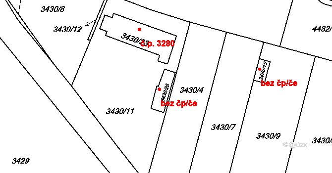 Praha 42932904 na parcele st. 3430/25 v KÚ Strašnice, Katastrální mapa