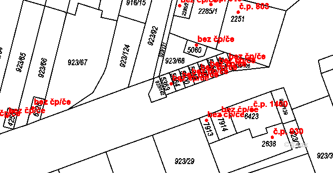 Třebíč 44141904 na parcele st. 5363 v KÚ Třebíč, Katastrální mapa