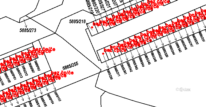 Chomutov 45032904 na parcele st. 5885/238 v KÚ Chomutov I, Katastrální mapa