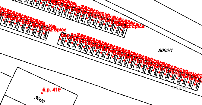 Litoměřice 47613904 na parcele st. 3002/75 v KÚ Litoměřice, Katastrální mapa