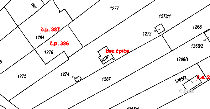 Brno 96555904 na parcele st. 1273/3 v KÚ Pisárky, Katastrální mapa