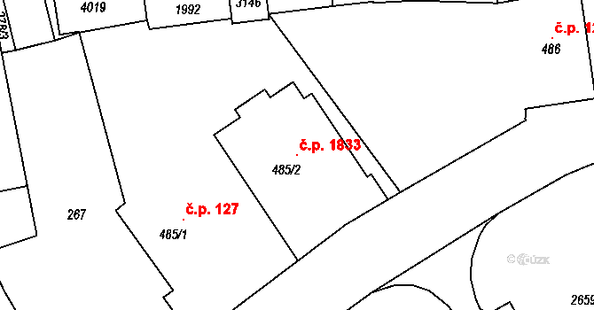 Humpolec 1833 na parcele st. 485/2 v KÚ Humpolec, Katastrální mapa
