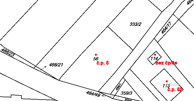 Chlumánky 5, Vlčtejn na parcele st. 56 v KÚ Vlčtejn, Katastrální mapa