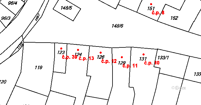 Kojetín II-Popůvky 12, Kojetín na parcele st. 126 v KÚ Popůvky u Kojetína, Katastrální mapa