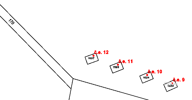 Zdeslavice 12, Chlístovice na parcele st. 163/2 v KÚ Zdeslavice u Chlístovic, Katastrální mapa