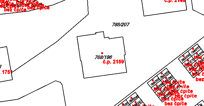Boskovice 2159 na parcele st. 788/196 v KÚ Boskovice, Katastrální mapa