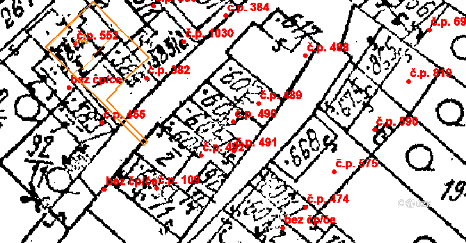 Lanžhot 490 na parcele st. 603 v KÚ Lanžhot, Katastrální mapa