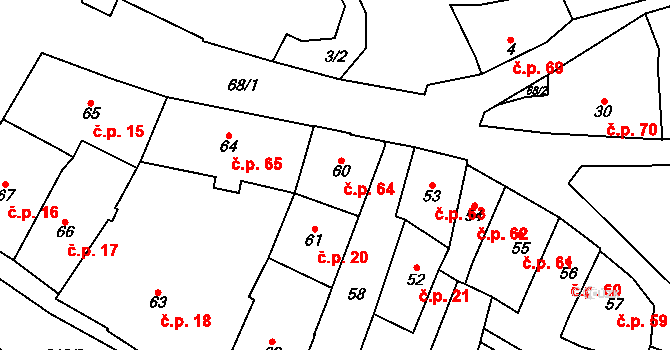Loket 64 na parcele st. 60 v KÚ Loket, Katastrální mapa