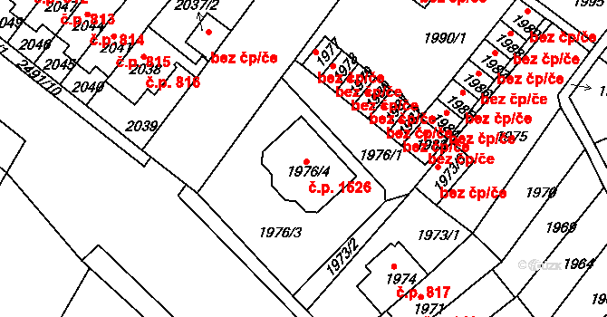 Duchcov 1526 na parcele st. 1976/4 v KÚ Duchcov, Katastrální mapa