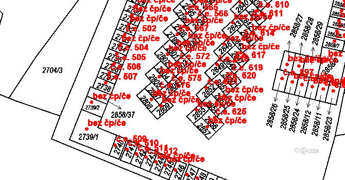 Lovosice 575 na parcele st. 2806 v KÚ Lovosice, Katastrální mapa
