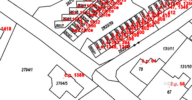 Děčín II-Nové Město 1248,1249, Děčín na parcele st. 2820/41 v KÚ Děčín, Katastrální mapa