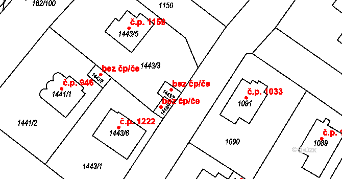 Frýdlant 38445905 na parcele st. 1443/7 v KÚ Frýdlant, Katastrální mapa