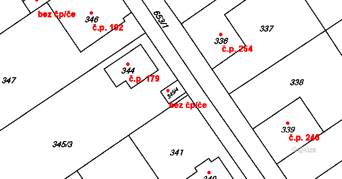Třebestovice 40232905 na parcele st. 345/4 v KÚ Třebestovice, Katastrální mapa