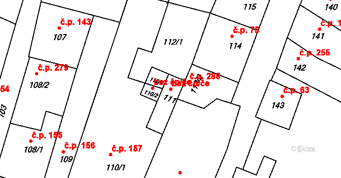 Litoměřice-Město 296, Litoměřice na parcele st. 111 v KÚ Litoměřice, Katastrální mapa