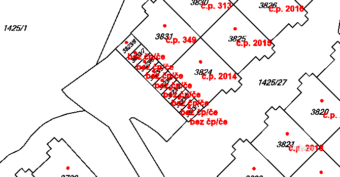 Šumperk 42008905 na parcele st. 3823/3 v KÚ Šumperk, Katastrální mapa