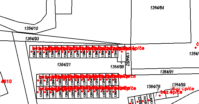 Jablonec nad Nisou 44207905 na parcele st. 1364/24 v KÚ Mšeno nad Nisou, Katastrální mapa