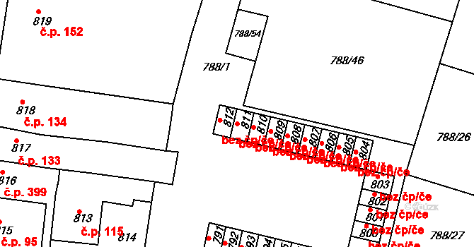 Proboštov 45110905 na parcele st. 811 v KÚ Proboštov u Teplic, Katastrální mapa