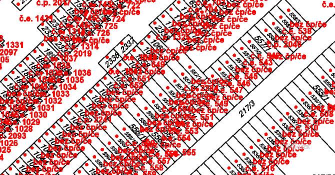 Sezimovo Ústí 48854905 na parcele st. 557/17 v KÚ Sezimovo Ústí, Katastrální mapa