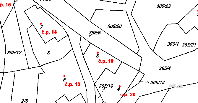 Peršíkov 19, Havlíčkova Borová na parcele st. 6 v KÚ Peršíkov, Katastrální mapa