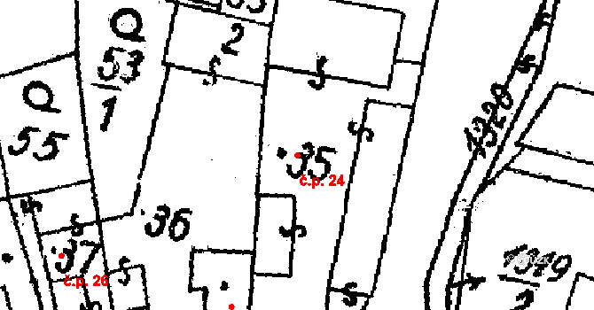 Horní Lukavice 24 na parcele st. 35 v KÚ Horní Lukavice, Katastrální mapa