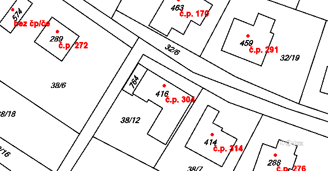 Horní Datyně 304, Vratimov na parcele st. 416 v KÚ Horní Datyně, Katastrální mapa