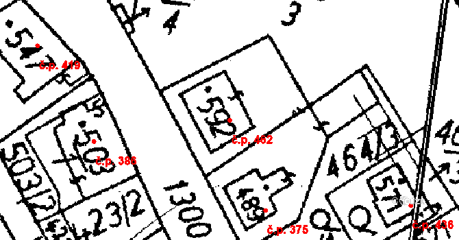 Jablonné v Podještědí 462 na parcele st. 592 v KÚ Jablonné v Podještědí, Katastrální mapa