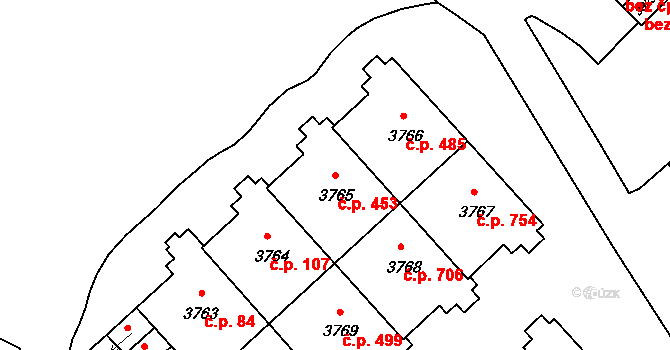 Šumperk 453 na parcele st. 3765 v KÚ Šumperk, Katastrální mapa