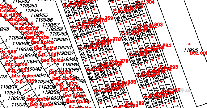 Bechyně 380 na parcele st. 1193/27 v KÚ Bechyně, Katastrální mapa