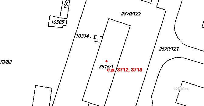 Hodonín 3712,3713 na parcele st. 8515/1 v KÚ Hodonín, Katastrální mapa