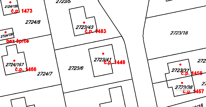 Kylešovice 1448, Opava na parcele st. 2723/41 v KÚ Kylešovice, Katastrální mapa
