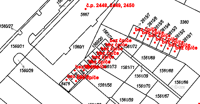 Písek 39970906 na parcele st. 6464 v KÚ Písek, Katastrální mapa