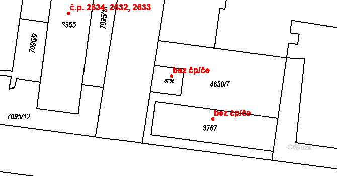 Žatec 42138906 na parcele st. 3766 v KÚ Žatec, Katastrální mapa