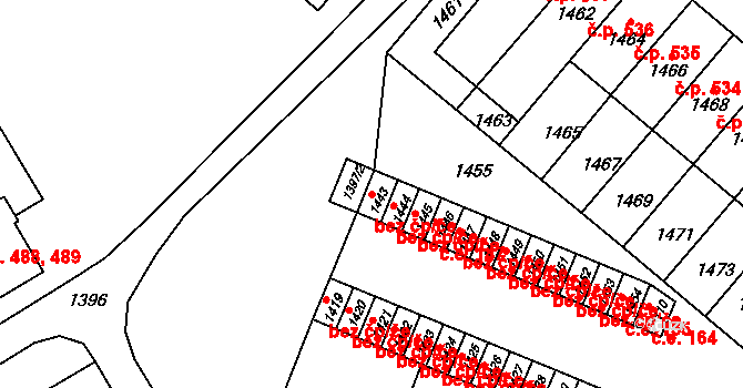 Rájec-Jestřebí 43249906 na parcele st. 1443 v KÚ Rájec nad Svitavou, Katastrální mapa
