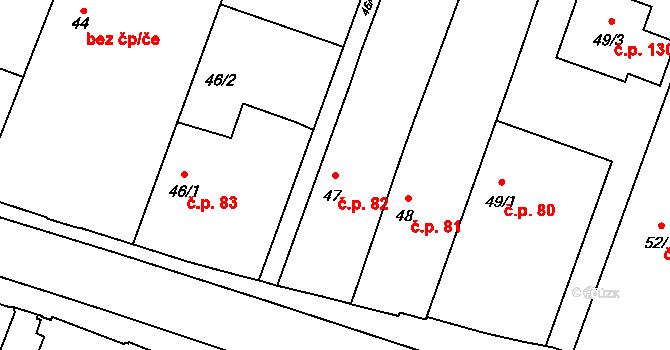 Kateřinky 82, Opava na parcele st. 47 v KÚ Kateřinky u Opavy, Katastrální mapa