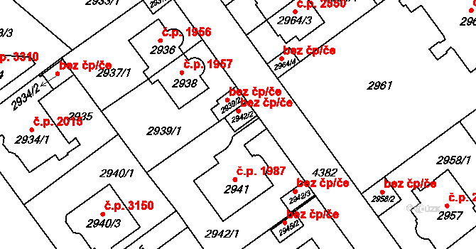 Teplice 45118906 na parcele st. 2942/2 v KÚ Teplice, Katastrální mapa
