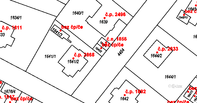 Teplice 45130906 na parcele st. 1640/2 v KÚ Teplice, Katastrální mapa