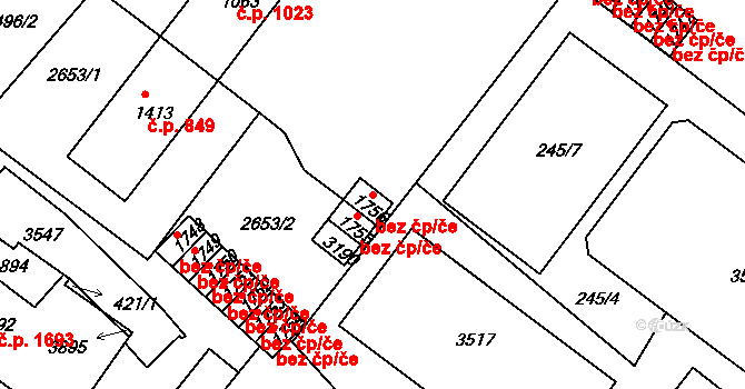 Humpolec 45228906 na parcele st. 1756 v KÚ Humpolec, Katastrální mapa
