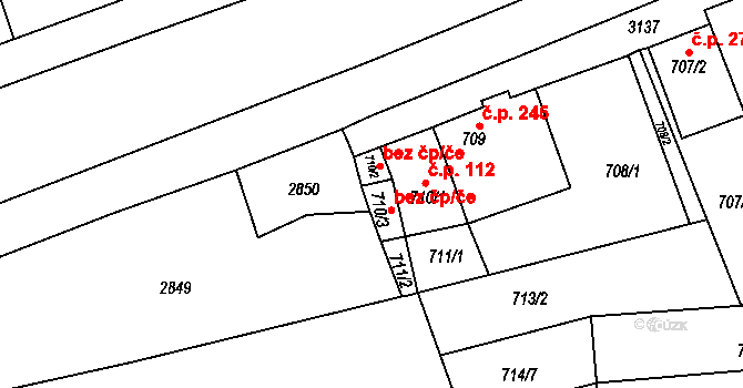 Velešovice 45888906 na parcele st. 710/3 v KÚ Velešovice, Katastrální mapa