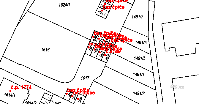 Brno 48052906 na parcele st. 1623 v KÚ Černá Pole, Katastrální mapa