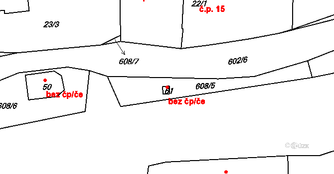Švihov 49076906 na parcele st. 61 v KÚ Jíno, Katastrální mapa