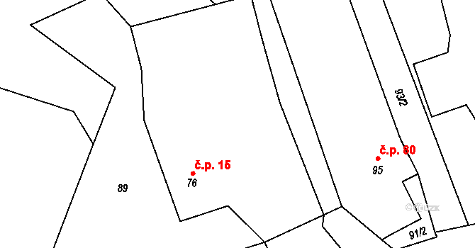 Janoslavice 15, Rohle na parcele st. 76 v KÚ Janoslavice, Katastrální mapa