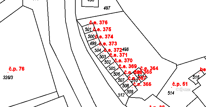 Povrly 372 na parcele st. 503 v KÚ Povrly, Katastrální mapa