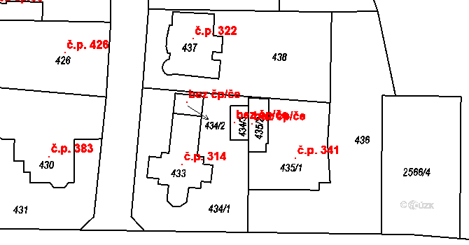 Roztoky 119711907 na parcele st. 434/3 v KÚ Roztoky u Prahy, Katastrální mapa