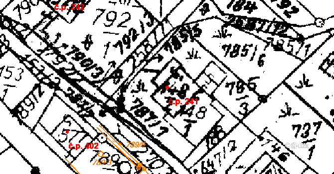 Červená Voda 241 na parcele st. 148/2 v KÚ Červená Voda, Katastrální mapa