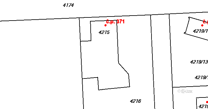 Šenov 371 na parcele st. 4215 v KÚ Šenov u Ostravy, Katastrální mapa
