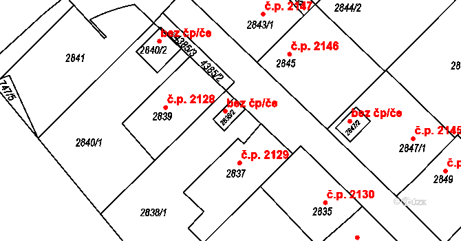 Teplice 39156907 na parcele st. 2838/2 v KÚ Teplice, Katastrální mapa