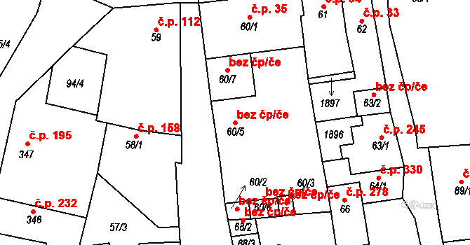 Libochovice 42552907 na parcele st. 60/5 v KÚ Libochovice, Katastrální mapa