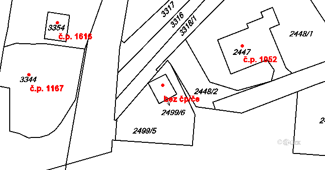 Český Těšín 43906907 na parcele st. 2499/6 v KÚ Český Těšín, Katastrální mapa