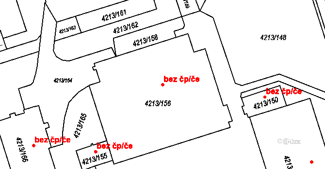 Orlová 43958907 na parcele st. 4213/156 v KÚ Horní Lutyně, Katastrální mapa