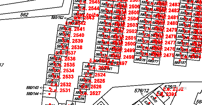 Bludovice 2520, Havířov na parcele st. 580/43 v KÚ Bludovice, Katastrální mapa